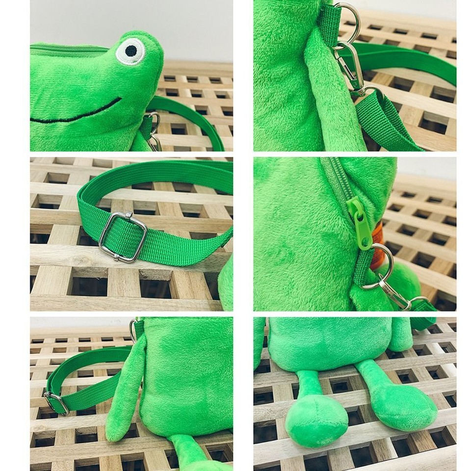 Plush Funny Phone Bag Messenger Bag Purses Shoulder Bag Frog Crossbody