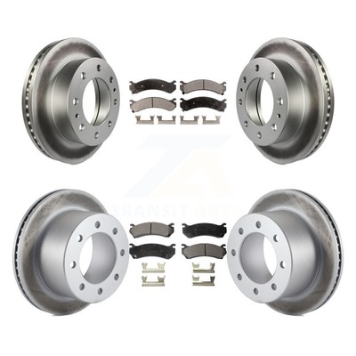 Front Rear Coated Disc Brake Rotor & Ceramic Pad Kit For GMC Sierra 3500 Classic