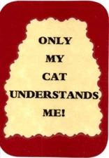 3172 Humorous Refrigerator Magnet Signs Only My Cat Understands Me 