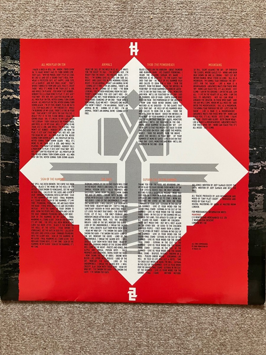 Manowar / Sign of The Hammer 1984 Virgin DIX10 LP Inner JAPAN 美品