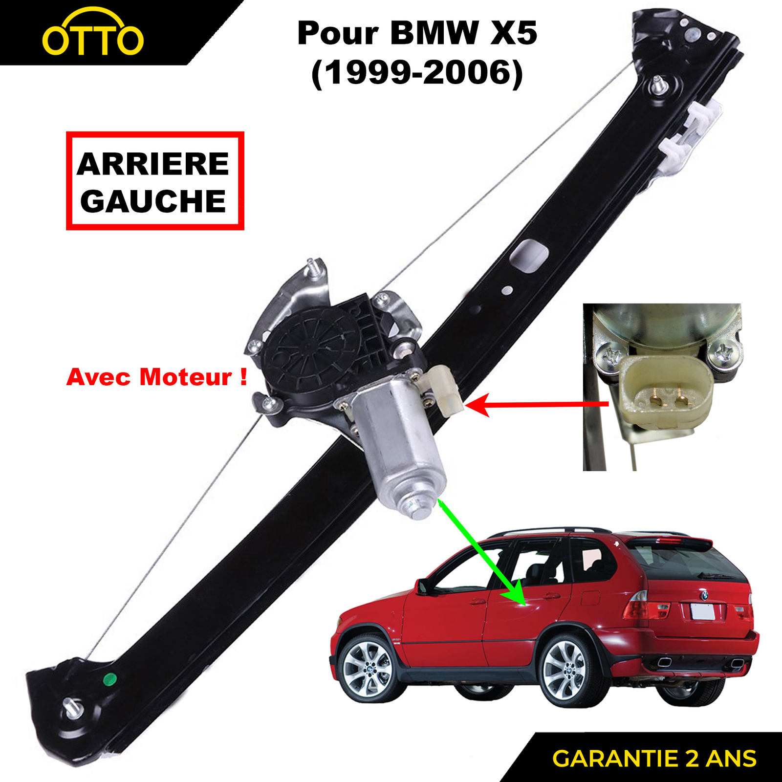 Réparer vitre bloquée avec mécanisme lève-vitre arrière gauche BMW X5 E53