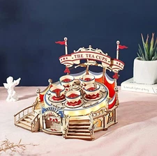 ROKR 3D Puzzles for Adults Model Kit DIY Wooden Music Box Building Kit with LED