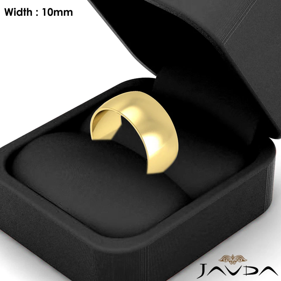 Anillo sólido con cúpula de boda para mujer 10 mm oro amarillo de 18 k 9,1 gm talla 4 - 4,75 Foto 4 de 4
