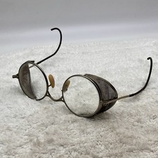 Vintage Wire Mesh Safety Glasses Silver Tone Steampunk Style READ