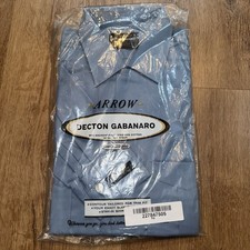 Vtg Arrow Gabanaro Shirt Mens Loop Collar 1960s Sanforized Mod USA NOS Medium 32