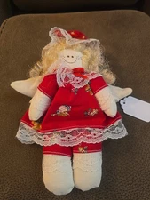 Vintage Handmade Plush Angel Doll 8"