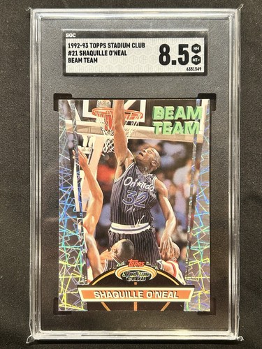 1992-93 Stadium Club Shaquille O’Neal Beam Team Rookie #21 SGC 8.5