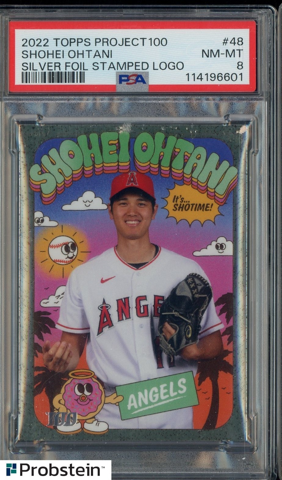 2022 Topps Project100 Silver Foil Stamped Logo #48 Shohei Ohtani /299 PSA 8
