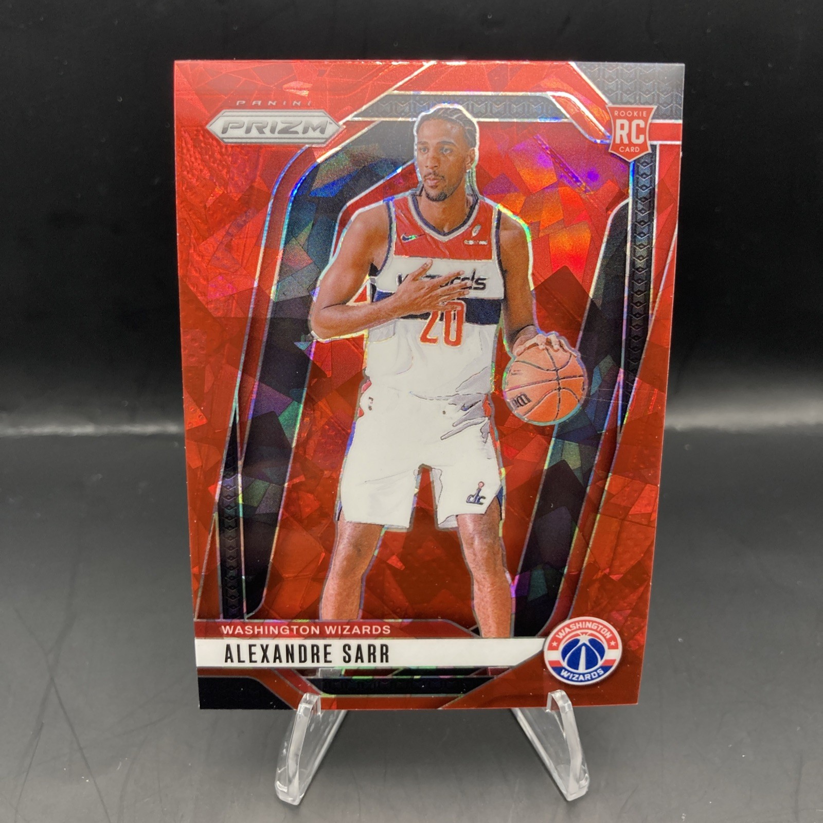 2024-25 Panini Prizm #264 Alexandre Sarr Wizards RC Red Cracked Ice (a)