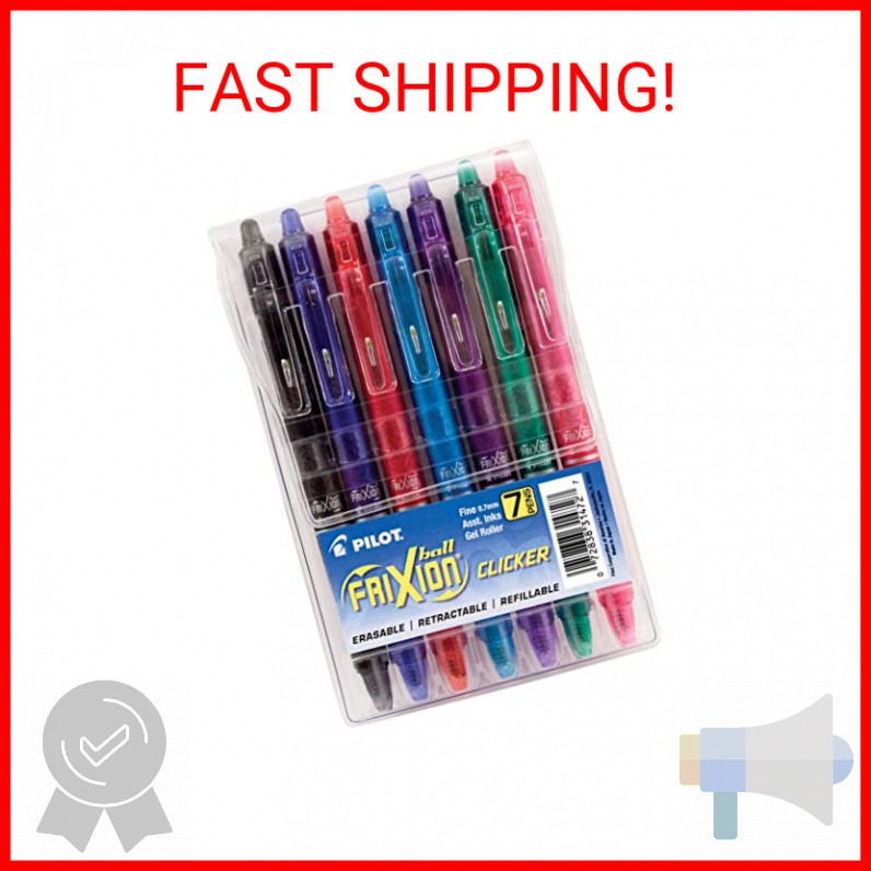 Pilot FriXion Erasable Gel Pens, Fine Point 0.7 mm Erasable 
