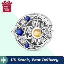 KUNSIR 925 Sterling Silver Starry Sky DIY Charm For Bracelet or Necklace Pendant