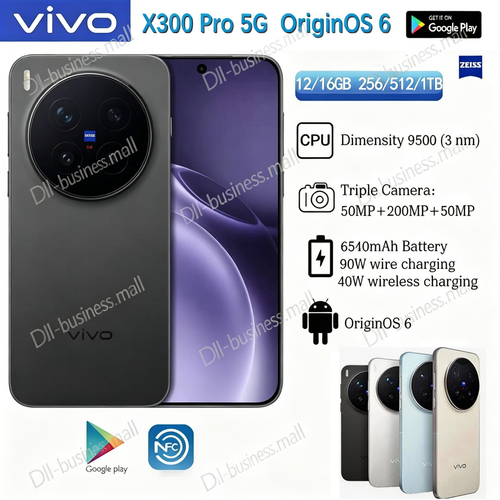 VAT Free! ViVO X300 PRO 5G Phone 120Hz 6.78" Dimensity 9500 Origin OS for Global