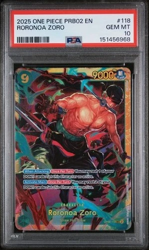 2025 ONE PIECE PRB02-PREMIUM BOOSTER VOL.2 OP06-118 RORONO ZORO PSA 10 GEM MINT
