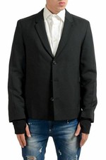 Abrigo deportivo blazer negro de tres botones de lana para hombre Hugo Boss "Alekto" EE. UU. 38R IT 48R