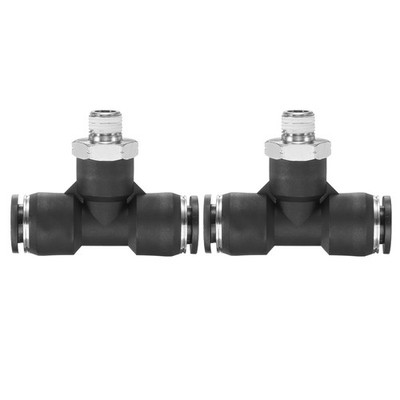 2 Stück Luftfitting 3/8'' x NPT 1/8'' Stecker Schnellkupplung Tee