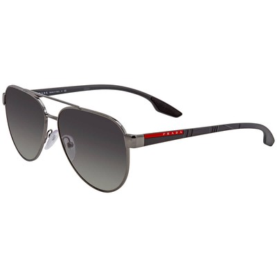 Prada Linea Rossa Grey Gradient Pilot Unisex Sunglasses PS 54TS 5AV3M1 58