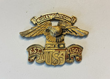 4" Metal Harley Davidson Made In USA Gold Eagle Wings Medallion emblem EST 1903