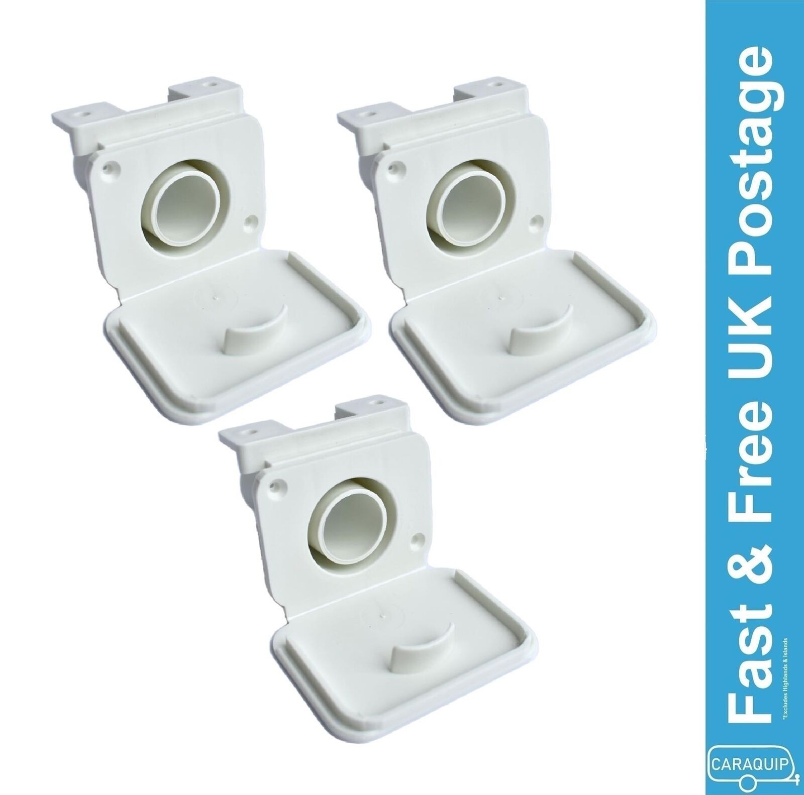 2 x WHITE 28mm Caravan Waste Water Outlet Socket Compatible 28mm Convolute Hose - Image 9