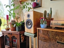Handmade British Hardwood CSS Audio Criton 1-TDX Bookshelf Speakers With Stands