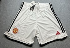adidas Manchester United Men  s 23/24 Home Soccer Shorts White Size M HR3678 NWT