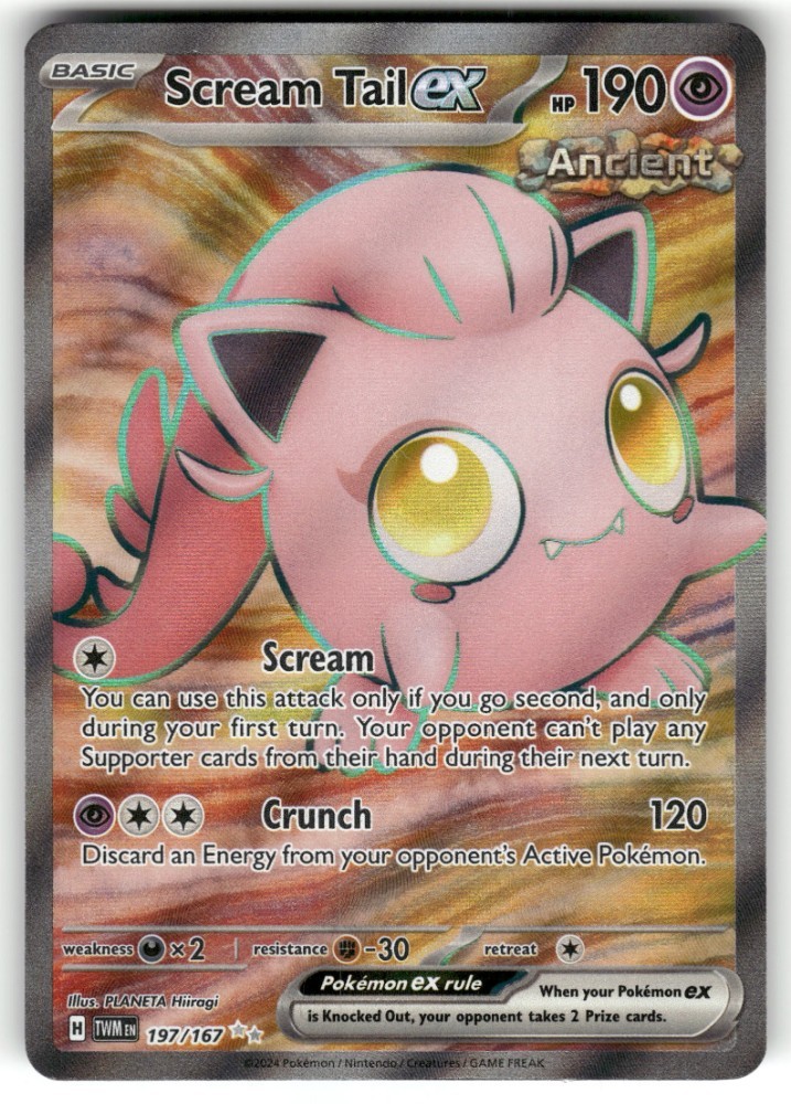 Scream Tail ex 197/167 Ultra Rare Full Art Twilight Masquerade Pokemon NM