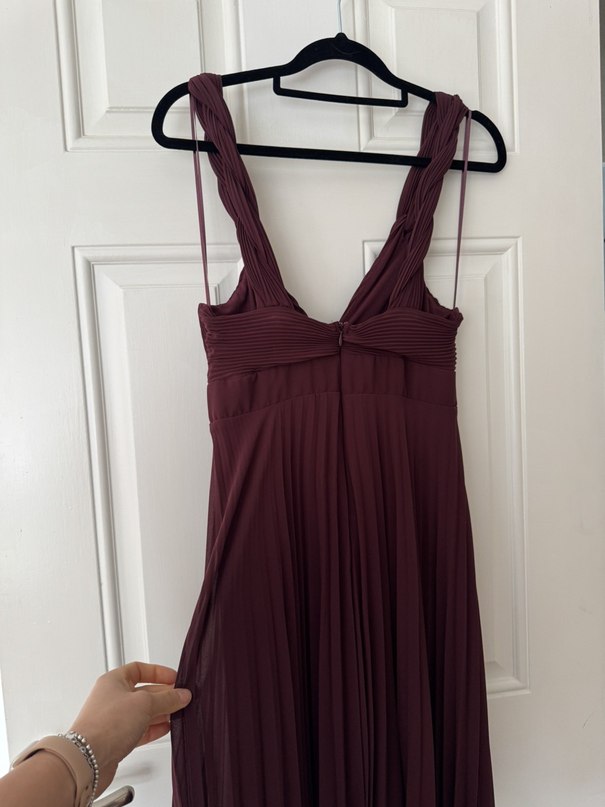 Zara Burgundy Midi Pleated Dress Size XS New 3564/125 thumbnail 2