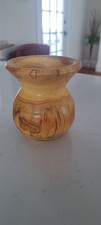 Hand Turned Aspen Wood Vase 4.75  Tall COLORADO Aspenwood Creations Stamped JBE