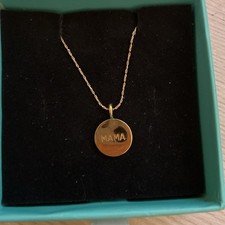 Necklace 20 "Mama" Circle Pendant Adjustable Gold Tone New Mom Gift