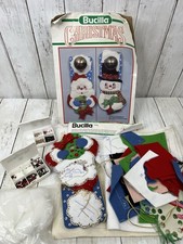 Bucilla Felt Kit Door Hangers Partial Complete Santa Snowman Vintage Opened
