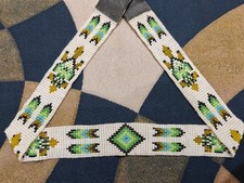 Beaded Hat Band Geometric Southwestern Pattern Cowboy Rode Handmade hatband