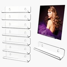 Clear Vinyl Record Shelf Wall Mount 8 Pack 7 Inch Acrylic Vinyl Album Holder
