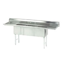 Advance Tabco 24 in Right And Left Drainboard Three Compartment Sink