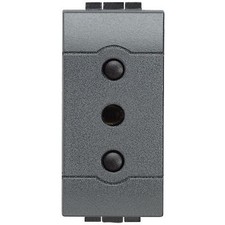 BTICINO L4113 PRESA PICCOLA LIVING LIGHT INTERNATIONAL ANTRACITE NUOVA 10A