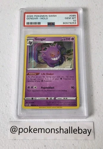 Gengar 085/202 - Sword and Shield Base Set *PSA 10 - GEM MINT* Holo Pokemon Card