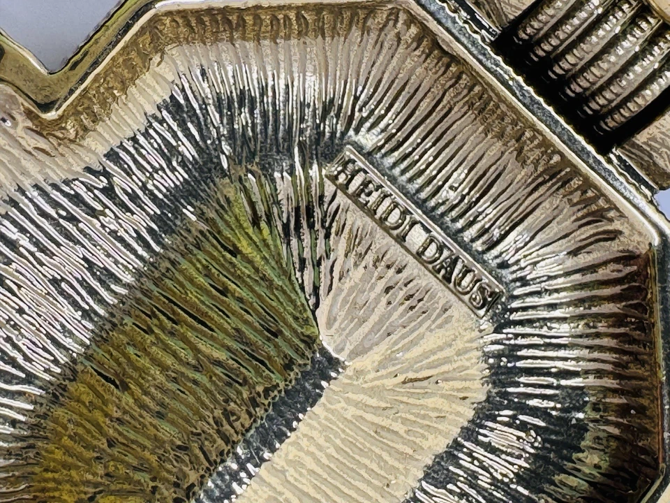 Signed Heidi Daus Gold & Crystal Statement Pendant Corded Necklace Excellent - Image 3 of 4