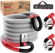 30ft Kinetic Recovery Tow Rope W Soft Shackles 37480lb 30ft Kinetic Recovery Tow Rope W Soft Shackles 37480lb