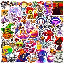 Halloween Stickers, 100Pcs Halloween Pumpkin Theme Stickers Bulk, Vinyl Waterpro