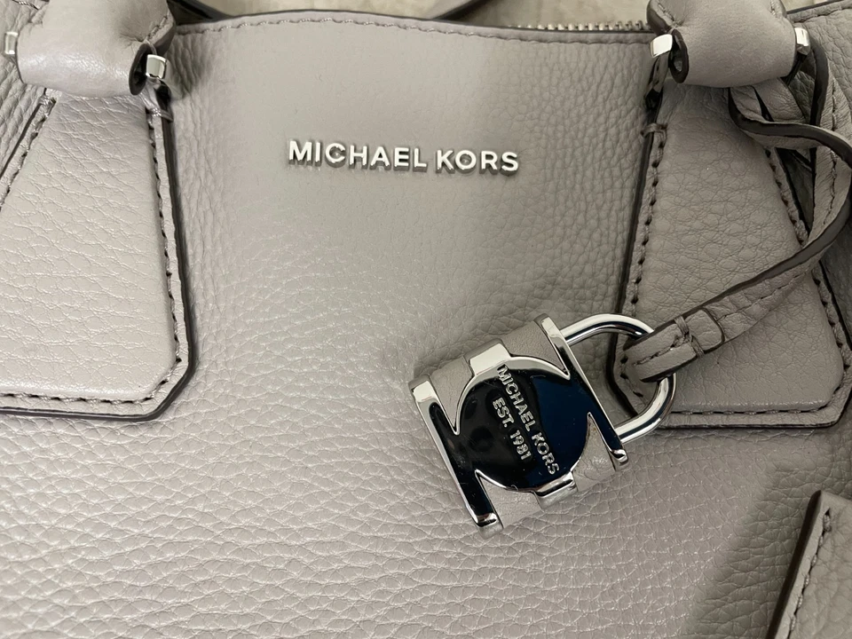 Michael Kors Bolso de Mano Cuero Gris Taupe Cartera de Hombro Cartera Bolso de Mano Foto 2 de 4