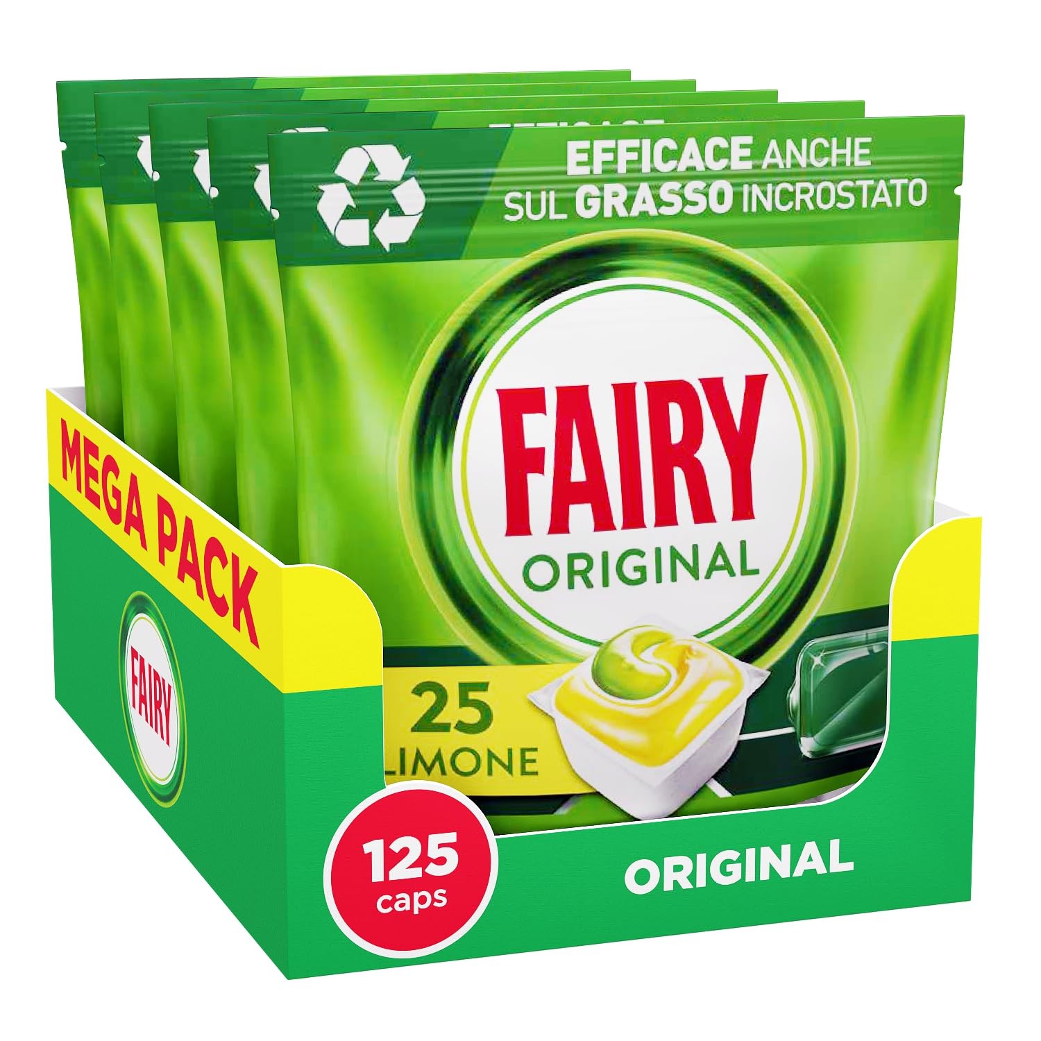 Offerta Fairy Original 125 Capsule Limone - Detersivo Professionale