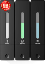 3-Chamber Wall Mount Shower Dispenser 1200ml No-Drill for Shampoo Conditioner