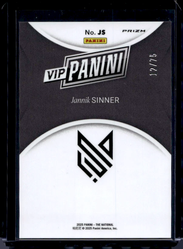 2025 Panini VIP Gold Pack Jannik Sinner Blue Cracked Ice /75 - Imagem 2 de 2