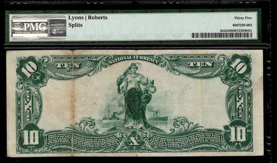 1902 $10 Fr#624 The First NB of Lewiston Maine PMG 35 Charter # 330 (AEE) - Image 3 of 4