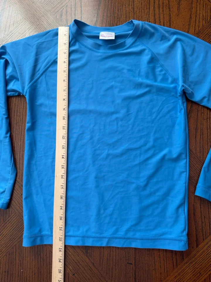 Рубашка унисекс Hannah Andersson с длинным рукавом синяя водяная защита от сыпи размер США 14-16 - Изображение 3 из 4