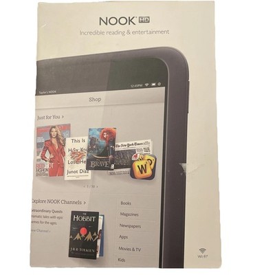 New  ob Barnes & Noble Nook HD 8GB Wi-Fi  Tablet white