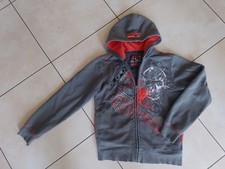 Sweatshirt Jungen 146/152 here+there grau Kapuze