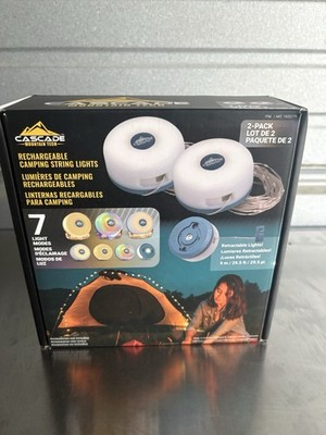 Cascade Mountain Tech Rechargeable Camping String Lights 7 Modes 200 Lumens