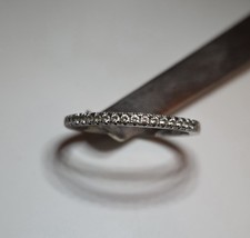 Vintage Solid Sterling Silver  Eternity Wedding Band Zirconia Ring Size 8