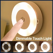 Mini LED Touch Sensor Night Lights USB Rechargeable Kitchen Bedroom Magnetic...