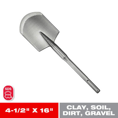 4.5 In. X 17 In. Carbide Sds-Max Clay Spade