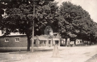 Street View E. Chicago St., Bronson MI Michigan 1927 RPPC Photo Postcard COPY